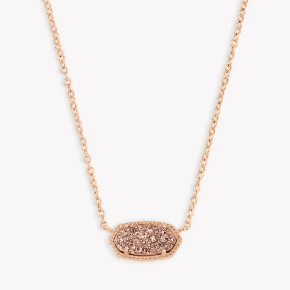 Kendra Scott Rose Gold Drusy Necklace